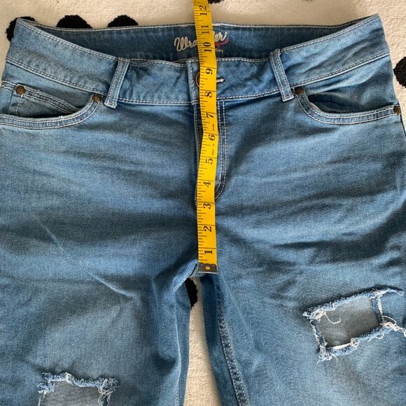 Wrangler Y2K Distressed Denim Jorts Cut-Off Bermuda Jean Shorts - Picture 13 of 16